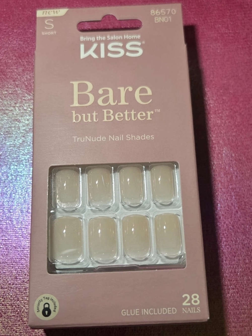 KISS Bare but Better TruNude Short Glue-On Nails — nude beige